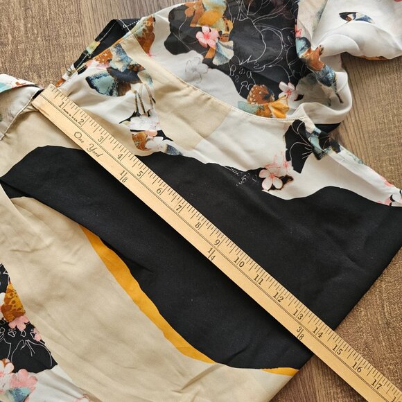 3.1 Phillip Lim Long Sleeve High Low Button Up Shirt, S/P, Tan & Black - Picture 5 of 10